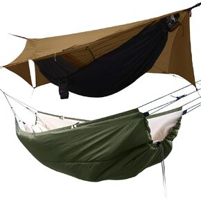 11Ft All-in-one Hammock Tent with Underquilt, Warm Insulation Ultralight 4 Season Under Quilt for Hammocks, Portable for Hiking, Backpacking