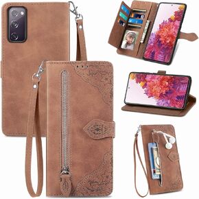 Compatible with Samsung Galaxy S20 FE 5G 6.5 inch Wallet Case with Wrist Strap Lanyard Leather Flip Card Holder Stand Phone Cover for S 20 EF UW S20FE5G S20FE 20S S2O Fan Edition 4G G5 Blue