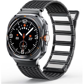متوافق مع Galaxy Watch Bands Ultra 47mm (2024) رجال الأعمال غير الرسمي الفائق المعادن المغناطيسية من الفولاذ المقاوم للصدأ مشاهدة 7 نطاقات فائقة