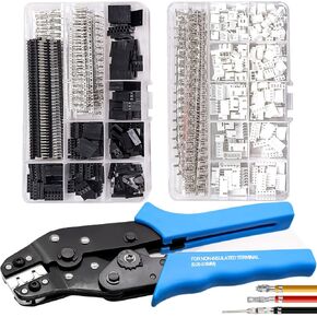 Taiss 580PCS JST PH2.0mm Connector kit 2.0mm 2/3/4/5/6Pin Housing,Female/Male Adapter Cable Connector Plug+ Dupont Crimping Tool Kit with 2.54mm 600PCS Dupont Connectors and 560PCS JST XH Connectors