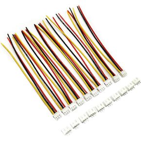 10Pairs JST-XH 2.54mm 3 Pin Male Connector with 15cm 22 AWG Silicone Wire Cables and Female Plug Socket JST XH Connectors Kit