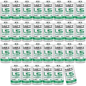 (Pack of 30) LS14250 3.6v Battery Replace for SAFT LS14250 LS 14250 1/2 AA 3.6v Battery, 1200mah
