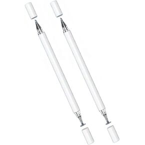 Stylus Pens Disc Tip 2in1 Ballpoint Pen Sensitive Capacitive Disc Stylus Touch Pen for Smartphone Tablet Laptop Devices with Capacitive Touch Screens (Black 2pcs)