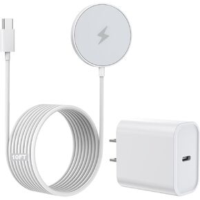 10FT Magnetic Wireless Charger,15W Fast Apple Mag-Safe Charger for iPhone 16/15 PD with 20W USB C Apple Fast Charging Block 10Foot Quick Charge for iPhone 16/16 Pro/Pro Max/15/14/13/12/AirPods 3/2/Pro