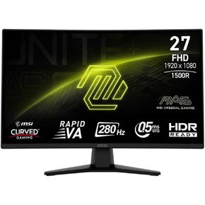 MSI MAG 274CXF 27-inch 1920 x 1080 (FHD) Curved Monitor, 280Hz, HDMI, DisplayPort, VGA Port, VESA Mountable, Tilt, Speaker, Slim Bezel, 0.5ms, Black