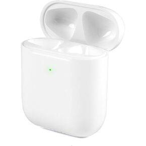 قضية الشحن اللاسلكية للجيل الأول والثاني من AirPods ، حالة AirPod البديلة ، أبيض