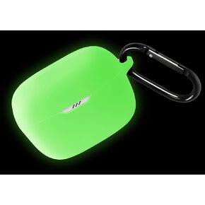 Geiomoo Silicone Case for JBL Tune 230NC TWS, Soft Flexible Scratch Resistant Protective Cover with Carabiner (Luminous Green)