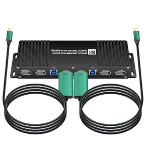Kvm Switch 2 Monitors 2 Computers Displayport Thunderbolt 4K 240Hz Hotkey Switching Displayport kvm Switch Dual Monitor 1440P 144Hz 165Hz 240hz Dual Monitor kvm Switch dp 2.0