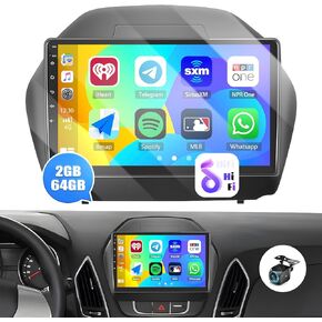 [2+64G] Android 13 Car Stereo for Hyundai Tucson IX35 2010-2015 with Apple Carplay&Android Auto,10.1 Inch Touch Screen Car Radio with GPS WiFi Bluetooth FM/RDS Dual USB/AUX-in+Backup Camera