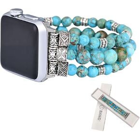 Women Boho Turquoise Bededed Squenty Series for Apple Watch Bands Series 9 8 7 6 5 4 3 2 1 SE/Ultra