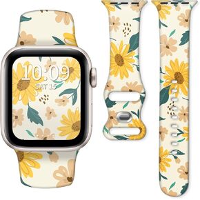 Sport Bands Compatible with iWatch Watch Band 38mm 40mm 41mm Women Men, Soft Silicone Cute Sport Strap for iWatch Series 10 9 8 7 6 5 4 3 2 1 Ultra SE