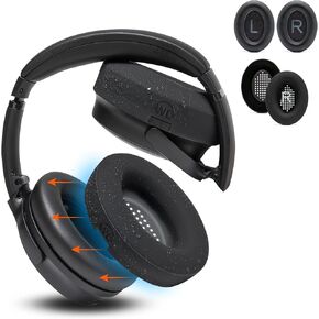 WC SweatZ and PadZ Bundle Pack for Bose QuietComfort 45 Headphones | Replacement Earpads and Sweat Covers | Black