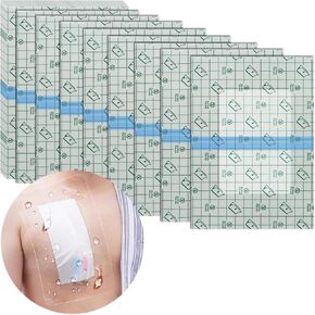 Shower Protector [Pack of 25], 12" x 12" Dialysis Catheter Shower Cover Shower Shields PD PICC Line Water Barrier, Waterproof Wound Bandage Protector Disposable Transparent