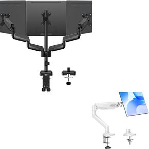 Monitor Arm Single for 13-32 inch, 4.4-19.8 lbs Computer Screens + Triple Monitor Mount, 3 Monitor Desk Mount for 17''-32'' Screens