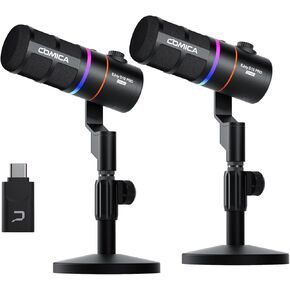 EJoy D10 PRO(A) USB Wireless Gaming Microphone – Boom Arm Mic with Wired/Wireless Modes, XLR/USB-C, Real-Time Monitoring, 45H Battery, RGB Dynamic Mic for Gaming, Streaming, Podcast, Recording (Black)