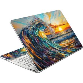 Laptop Skin Decal HP 15.6" - Great Wave, Laptop Cover Sticker, No Cutting Required, No Bubble, Waterproof, Scratch Resistant - Including Wide Screen and Wrist Pad