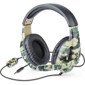Camouflage Gaming Headset with Microphone, 3.5mm Plug Headphone