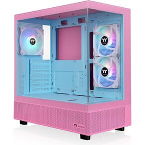 Thermaltake View 270 Plus TG ARGB Mid Tower Chassis; 3x120mm ARGB Lite Fans Included; 360mm Radiator Support; 420mm GPU Clearance; 180mm Air Cooler Max Height; Bubble Pink; CA-1Y7-00MAWN-00
