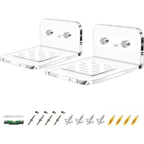 ELETIUO Universal Soundbar Acrylic Mount Bracket,Wall Shelf Mounting Holder Compatible with Samsung,JBL,Sony,LG,Bose,Roku,Polk Audio,Vizio,Onn&More,Hold up to 33 Lbs,Speaker Wall Mount Under TV