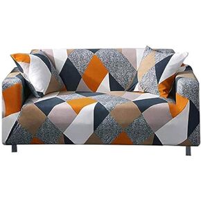 Lamberia Printed Sofa Cover Stretch Couch Cover Sofa Slipcovers for 4 Cushion Couch with Two Free Pillow Case (Dandelion, Sofa 4 Seater), Beige in Kuwait