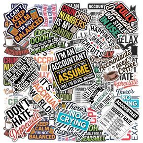 20pcs Accounting Stickers, Funny Gifts for Accountants Waterproof Decals for Water Bottles Laptop Luggage Computer Scrapbooking Teens Adults Girls Kids Funny Party Birthday Decorations