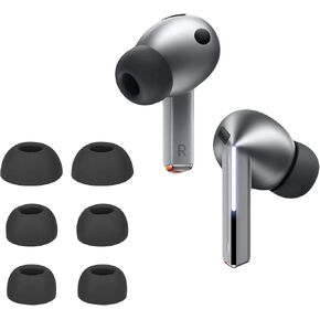 نصائح الأذن بديلة kwmobile 6x متوافقة مع Samsung Galaxy Buds 3 Pro - نصائح السيليكون لسماعات الأذن - رمادية