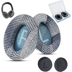 Cooling-Gel QuietComfort 35 / QC35 ii Fabric Replacement Ear Pads for Bose Headphones Cusion, Compatible with Bose QC25 QC2 QC15/ Around-Ear 2 AE2i AE2w/ SoundTrue & SoundLink Series, Blue and Black