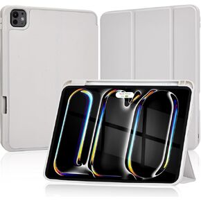 for iPad Pro 11 Inch Case 2024 5th Generation (M4), iPad Pro 11 inch case with Pencil Holder, Smart Cover with Protective Trifold Stand & Soft TPU Back, Auto Wake/Sleep, Support Pencil Pro (Gray) in Kuwait