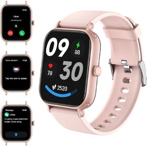 Smart Watch for Women & Men 2.0 HD Screen IP68 Fitness Tracker with Heart Rate, SpO2, Sleep Monitor, Bluetooth Call (Answer/Make),110+ Sport Modes, iPhone/Android Compatible(Black)