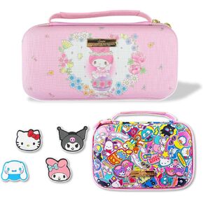 Sonix x Sanrio Nintendo Switch Thumb Grips (Hello Kitty & Friends) + Carrying Case (My Melody Fairy 50th Anniversary) + GameCard Case (Hello Kitty & Friends Stickers)
