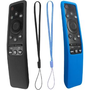 2 Pack Remote Cover for Samsung, Silicone Protective Case for Samsung Smart TV Remote Controller BN59 Series Shockproof Anti-Slip Remote Case (Glow Blue + Glow Green)