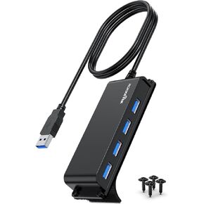 USB Hub 4 Ports, USB Splitter 3.0 Hub with 3.3ft/100cm Cable, USB Expander for Laptop, Multi-Port Adapter with 5Gbps Data Transfer Microsoft Surface Pro 6/5/4/3(Not for Charging)