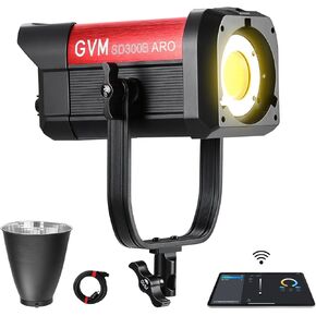 GVM 300W LED Video Light, 221950lux/1m, ARO SD300B Photography Lighting Kit with Bluetooth Mesh Network, 2700K-6800K Studio Light Continuous Lighting Kit for YouTube,Film,12 Scene Effects