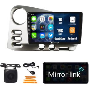 Kunfine Car Android Navigation Stereo GPS Radio Reverse Camera Display 9" IPS Touchscreen Headunit Tablet Pad Media Player for Pontiac Vibe 2003-2004, if Applicable Quad Core 1G+16G