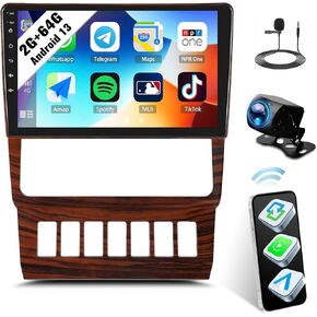 SIXWIN Android Car Stereo for Benz E-Class W124 1988-1992 with Wireless CarPlay Android Auto Mirror Link 2G+64G 9 Inch Touchscreen Bluetooth GPS Navigation WiFi FM Backup Camera MIC