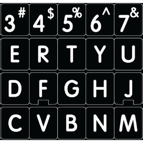 Mac English US Large Letter Keyboard Sticker Black