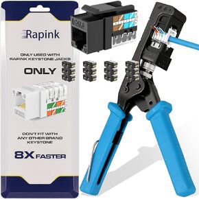 Rapink RJ45 Keystone Jack Cat6 25 Pack & Peed Keystone Jack Tool