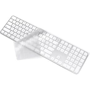 Keyboard Cover Skin for 2021 Apple iMac 24 inch Magic Keyboard with Touch ID, iMac 24 inch 2021 Accessories, Ultra Thin TPU Apple iMac 24 inch A2449 Waterproof Keyboard Protector-Clear/Transparent in Kuwait