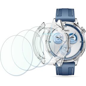 Compatible for HUAWEI Watch GT 5 Watch Screen Protector,Case TPU Soft Frame Cover and Tempered Glass Protective Film (Pack of 3+2)（Choose from 41mm or 46mm.） (for Watch GT 5-41mm)