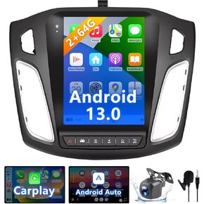 الراديو ستيريو للسيارة متوافق مع فورد فوكس 2012 2013 2014 2015 2015 2017 2018 ، Android Head Unit ، 9.7 بوصة شاشة تعمل باللمس/كاميرا/نسخ احتياطي
