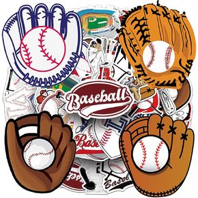 50pcs Baseball Stickers - Waterproof Vinyl Decals for Sports Fans - Reusable Sports Decor for Water Bottles, Laptops, Skateboards - Perfect for Teen & Adult Game Day Party Favors