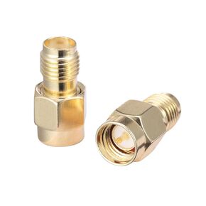 SMA Male to SMA Peminive Adapter Barrel Connector Copper Gold-Plating 50 Ohms Coaxial Radio Router WiFi Antenna Walkie-Talkie Mobile Communication for Baofeng Yaesu Quansheng Radios Pack of 2 2