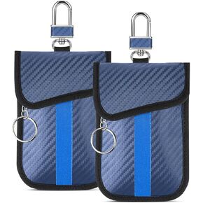 Faraday Bag for Key Fob, Anti-Theft Key fob Protector Signal Blocking Fits Most Keyfobs for All Cars from EU, America and Asia, Pack of 2