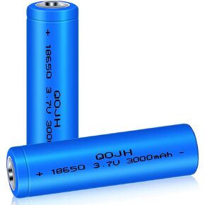18650 بطارية قابلة لإعادة الشحن ، 2pack 3.7 فولت بطارية قابلة للشحن 3000 مللي أمبير في الساعة مشحونة مسبقًا لمصباح يدوي ، ومصابيح الأمامية ، والحلاقة ، والمراوح ، إلخ (أعلى زر)