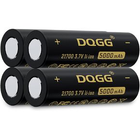 21700 Rechargeable Battery 3.7V 5000mAh Large Capacity Flat Top 4 Pack Lithium Batteries for LED Flashlight Headlamp