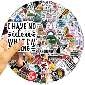 100 Pcs Funny Stickers(Dirty) Waterproof Adult Sticker, Meme Water Bottles Stickers for Laptop IPAD Ebook Readers Journal Sarcastic Scrapbooking, Hard Hats Decals, Funny Sticker for Adults