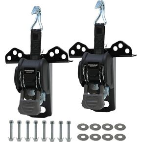 CargoBuckle Heavy Duty Ladder Rack Straps Tie-Down System, Universal Mount for Square/Round Racks, 2-Inch, 2000 Lbs Break Strength, 677 Lbs Safe Working Load, Double J-Hook, 7ft Straps - 2 Pack