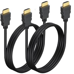 HDMI Cable 3FT 2-Pack, Shielded 4K HDMI Cord, Gold-Plated HDMI to HDMI Cable 120Hz ARC&CL3 Rated, HDCP 2.2, 3D HDR| for Docking Station, PC,Monitor, Switch, Splitter, PS5, PS4, Xbox, TV, Soundbar