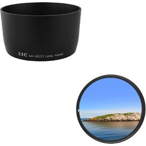 JJC ET-65III Reversible Lens Hood & 58mm Multi-Coated UV Filter for Canon EF 85mm f/1.8 USM, EF 100mm f/2.0 USM, EF 135mm f/2.8 SF, EF 100-300mm f/4.5-5.6 USM Lens