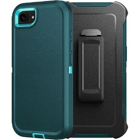 لجهاز iPhone 16E Case Droproffroof Rustproof Strong Hucked Hucky Hucked Cullder Braced 3 طبقات وقائية لـ iPhone 16E Case 6.1 Inch (Black+Belt)